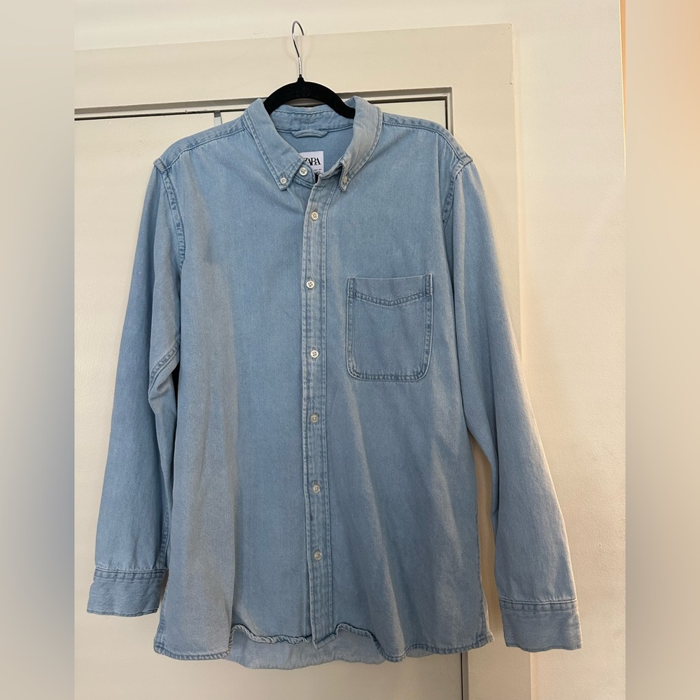 Zara Men’s jean XL button up shirt